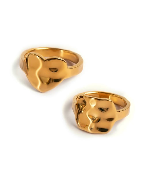 Ops.（オプス）の「Silver925 Hammer Finish Flat Ring OLIEOLIE -オリオリ-（リング・レディース・シルバー/ゴールド・11号・13号・15号・17号）」の2枚目の写真