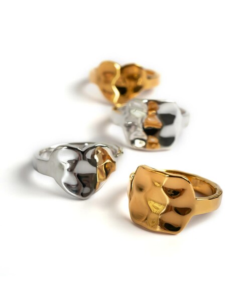 Ops.（オプス）の「Silver925 Hammer Finish Flat Ring OLIEOLIE -オリオリ-（リング・レディース・シルバー/ゴールド・11号・13号・15号・17号）」の3枚目の写真