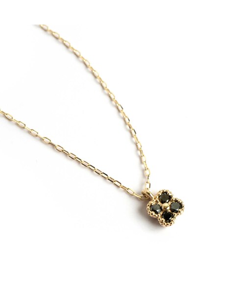 10K Lucky Clover Gemstone Necklace -Fortuna clava- フォルトゥナ クラファ