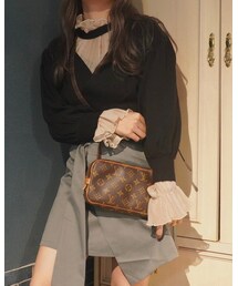 A.D.G | Choker Design Puffsleeve Knit Sweater (black)(ニット/セーター)