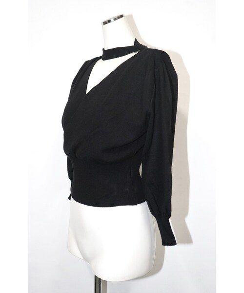 A.D.G(エーディージー)の「Choker Design Puffsleeve Knit Sweater (black)(ニット/セーター・レディース・ブラック・FREE)」の5枚目の写真