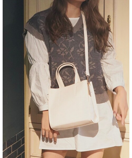 A.D.G（エーディージー）の「Candy Sleeve Cotton Mini Onepiece (white)（ワンピース・レディース・ホワイト・FREE）」の2枚目の写真