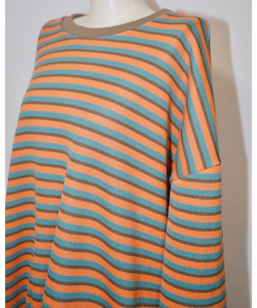 A.D.G（エーディージー）の「Oversized Multi Border Sweat PO (TRQ-ORG)（スウェット・レディース・オレンジ・FREE）」の4枚目の写真