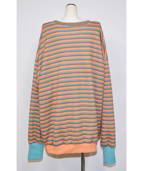 A.D.G（エーディージー）の「Oversized Multi Border Sweat PO (TRQ-ORG)（スウェット・レディース・オレンジ・FREE）」の5枚目の写真