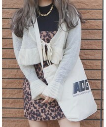 Frill Hem Ribbon Knit Cardigan (cream)