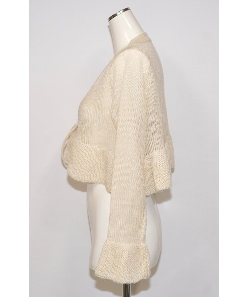A.D.G(エーディージー)の「Frill Hem Ribbon Knit Cardigan (cream)(カーディガン/ボレロ・レディース・ベージュ・FREE)」の5枚目の写真