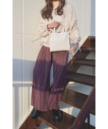 A.D.G | Ribbon Strings Sleeve Big Sweat PO (beige)(スウェット)