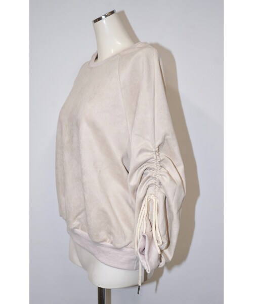 A.D.G（エーディージー）の「Ribbon Strings Sleeve Big Sweat PO (beige)（スウェット・レディース・ベージュ・FREE）」の5枚目の写真