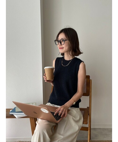 neam（ニーム）の「FLUFFY SOFT KNIT TANK（タンクトップ・レディース・ホワイト/イエロー/ブラック・free）」の2枚目の写真