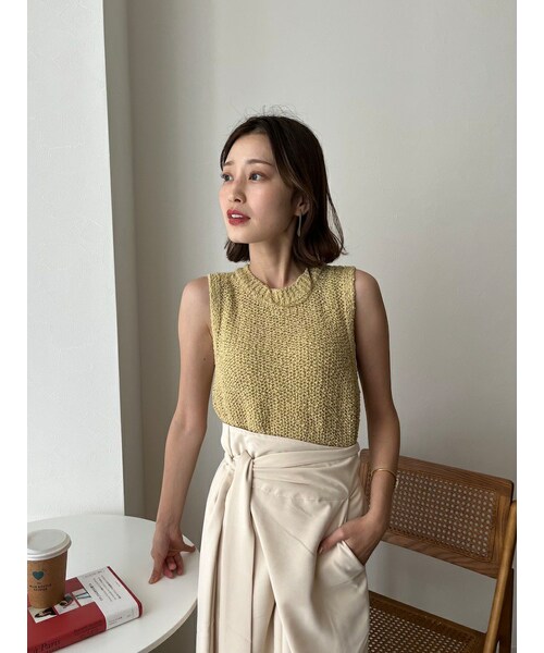 neam（ニーム）の「FLUFFY SOFT KNIT TANK（タンクトップ・レディース・ホワイト/イエロー/ブラック・free）」の8枚目の写真