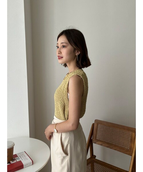 neam（ニーム）の「FLUFFY SOFT KNIT TANK（タンクトップ・レディース・ホワイト/イエロー/ブラック・free）」の9枚目の写真