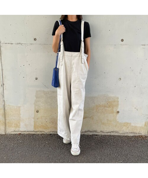 copine(コピン)の「コットンツイル デニムワイドサロペット(ホワイト)(サロペット/オーバーオール・レディース・ホワイト・M)」の1枚目の写真