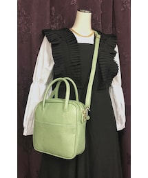 2way Square Shoulder Boston Bag (green)