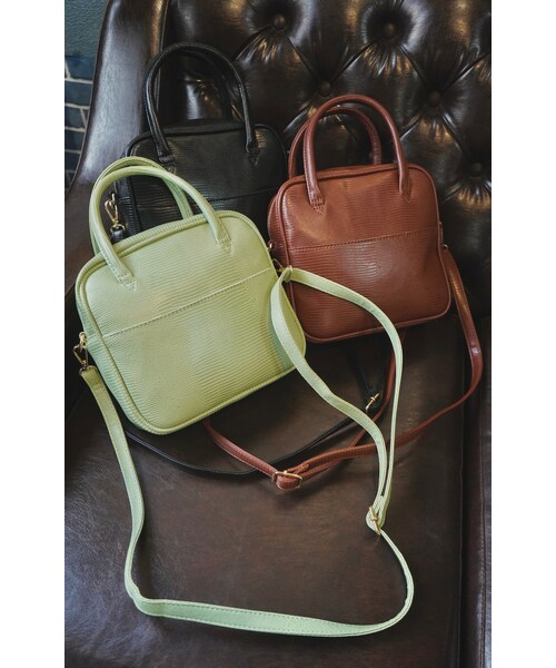 A.D.G（エーディージー）の「2way Square Shoulder Boston Bag (green)（ショルダーバッグ・レディース・グリーン・FREE）」の3枚目の写真
