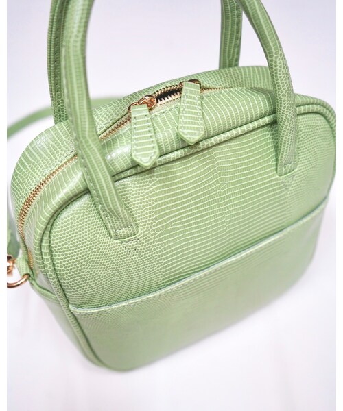 A.D.G（エーディージー）の「2way Square Shoulder Boston Bag (green)（ショルダーバッグ・レディース・グリーン・FREE）」の5枚目の写真