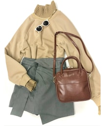 2way Square Shoulder Boston Bag(brown)