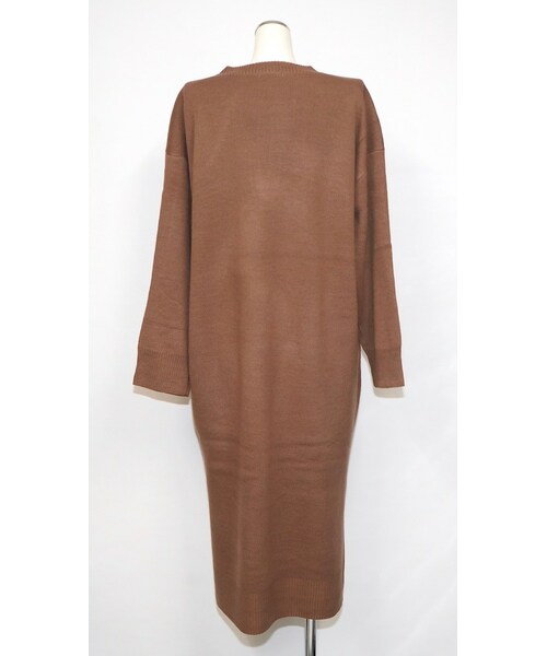 A.D.G(エーディージー)の「Slit Design Knit Long Onepiece (brown)(ワンピース・レディース・ブラウン・FREE)」の7枚目の写真