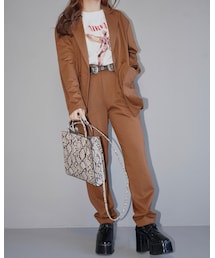 Double Breasted Jacket + Pants 2P SET UP (brown)