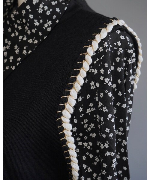 A.D.G（エーディージー）の「(Flower Onepiece + Vest + Mini Bag) 3P SET - Black（ワンピース・レディース・ブラック・FREE）」の12枚目の写真