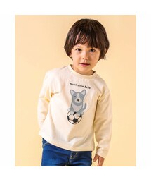Noeil aime BeBe（ノイユエイムベベ）の「アニマル 前面 ハスキー 柴 犬 発砲 プリント 天竺 Tシャツ (80~130cm)（Tシャツ/カットソー・キッズ）」