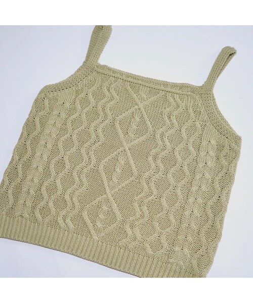 A.D.G(エーディージー)の「Cable Knit Camisole (green tea)(キャミソール・レディース・GREEN TEA・FREE)」の4枚目の写真