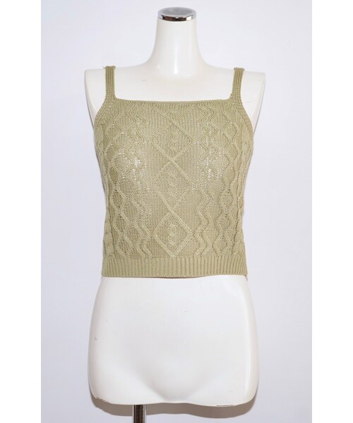 A.D.G(エーディージー)の「Cable Knit Camisole (green tea)(キャミソール・レディース・GREEN TEA・FREE)」の5枚目の写真