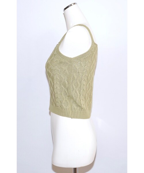 A.D.G(エーディージー)の「Cable Knit Camisole (green tea)(キャミソール・レディース・GREEN TEA・FREE)」の6枚目の写真