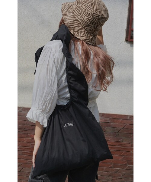 A.D.G（エーディージー）の「"ADG" Frill Gather Tote-Bag（black）（トートバッグ・レディース・BLACK・FREE）」の2枚目の写真