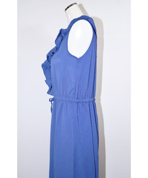 A.D.G(エーディージー)の「Frill Desing Salopette Pants (royal blue)(サロペット/オーバーオール・レディース・ROYAL BLUE・FREE)」の6枚目の写真
