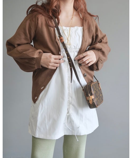 A.D.G（エーディージー）の「Lace-Up Puffsleeve Mini Onepiece（white）（チュニック・レディース・ホワイト・FREE）」の5枚目の写真