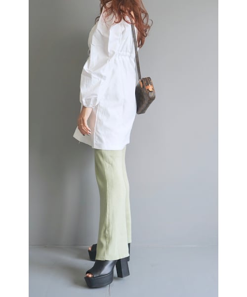 A.D.G（エーディージー）の「Lace-Up Puffsleeve Mini Onepiece（white）（チュニック・レディース・ホワイト・FREE）」の6枚目の写真