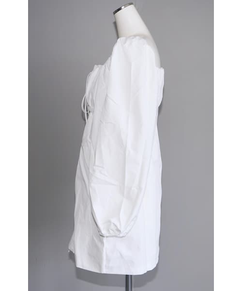 A.D.G（エーディージー）の「Lace-Up Puffsleeve Mini Onepiece（white）（チュニック・レディース・ホワイト・FREE）」の11枚目の写真