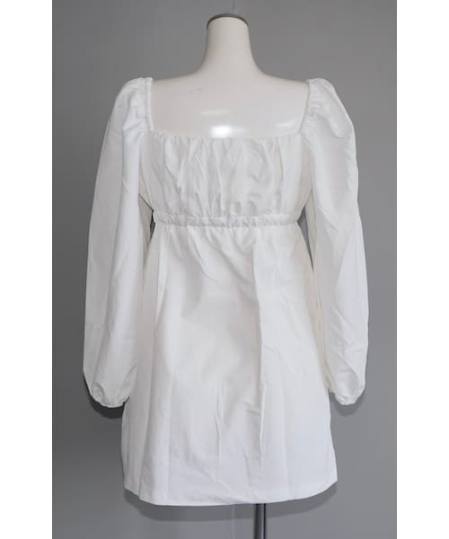 A.D.G（エーディージー）の「Lace-Up Puffsleeve Mini Onepiece（white）（チュニック・レディース・ホワイト・FREE）」の12枚目の写真