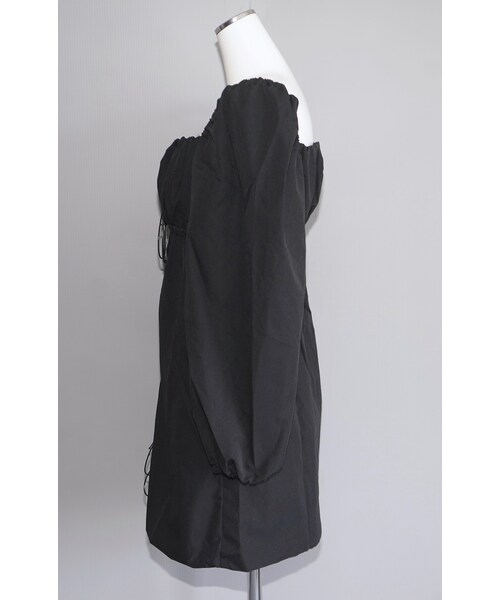 A.D.G（エーディージー）の「Lace-Up Puffsleeve Mini Onepiece（black）（ワンピース・レディース・ブラック・FREE）」の9枚目の写真