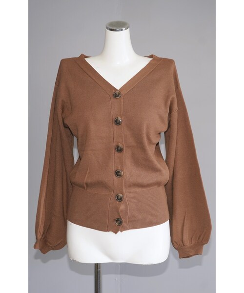 A.D.G(エーディージー)の「Balloon Sleeve V-Neck Knit Cardigan (brown)(カーディガン/ボレロ・レディース・ブラウン・FREE)」の5枚目の写真