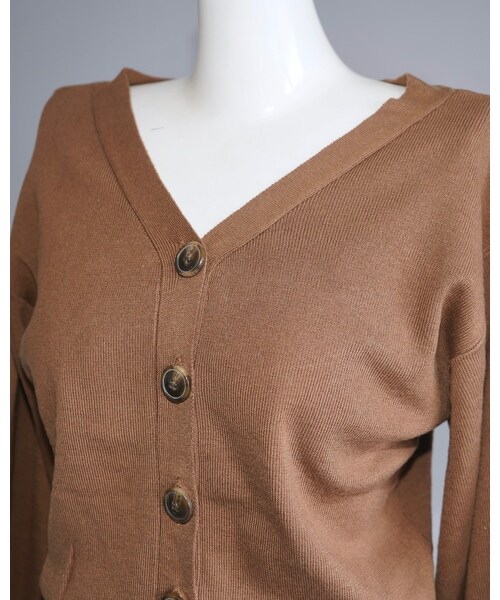 A.D.G(エーディージー)の「Balloon Sleeve V-Neck Knit Cardigan (brown)(カーディガン/ボレロ・レディース・ブラウン・FREE)」の6枚目の写真