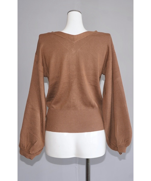 A.D.G(エーディージー)の「Balloon Sleeve V-Neck Knit Cardigan (brown)(カーディガン/ボレロ・レディース・ブラウン・FREE)」の7枚目の写真