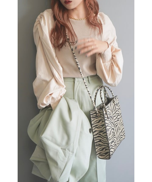 A.D.G（エーディージー）の「No-Collar Jacket ＋ Slacks 2P SET UP (pale mint)（セットアップ・レディース・LIGHT GREEN・FREE）」の4枚目の写真