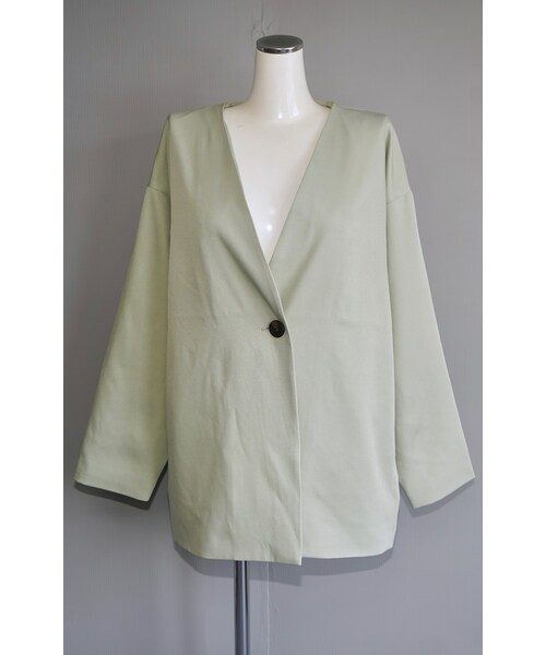 A.D.G（エーディージー）の「No-Collar Jacket ＋ Slacks 2P SET UP (pale mint)（セットアップ・レディース・LIGHT GREEN・FREE）」の6枚目の写真