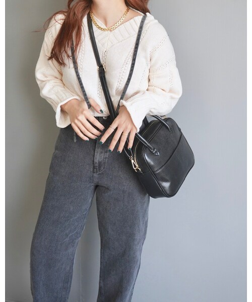 A.D.G(エーディージー)の「V-Neck Loose Knit Tunic (ecru)(ニット/セーター・レディース・OFF WHITE・FREE)」の1枚目の写真