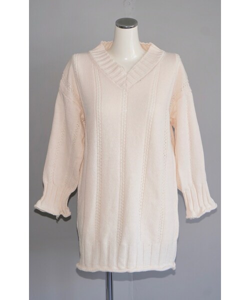 A.D.G(エーディージー)の「V-Neck Loose Knit Tunic (ecru)(ニット/セーター・レディース・OFF WHITE・FREE)」の4枚目の写真