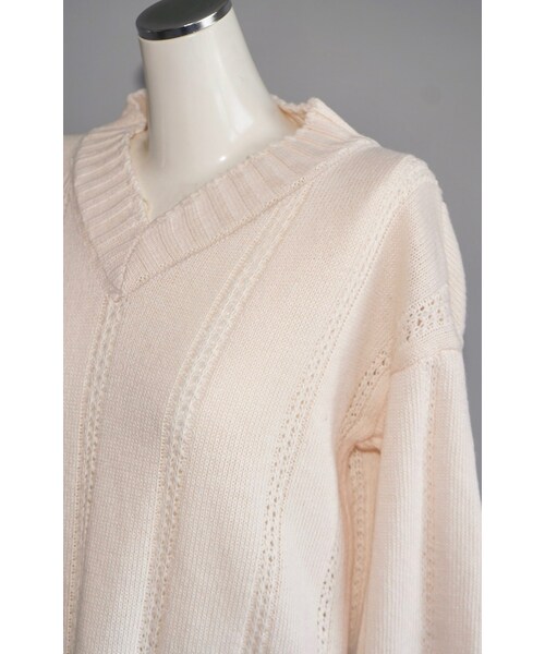 A.D.G(エーディージー)の「V-Neck Loose Knit Tunic (ecru)(ニット/セーター・レディース・OFF WHITE・FREE)」の7枚目の写真