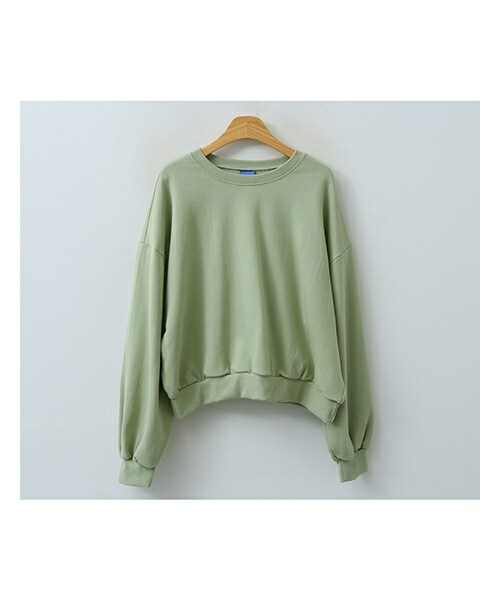ENVYLOOK（エンビールック）の「無地ドロップショルダースウェットプルオーバー（スウェット・レディース・핑크/베이지/그린/그레이/그외・FREE(44-66)）」の4枚目の写真