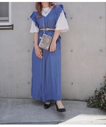 A.D.G | Frill Design Salopette Pants (blue)(サロペット/オーバーオール)