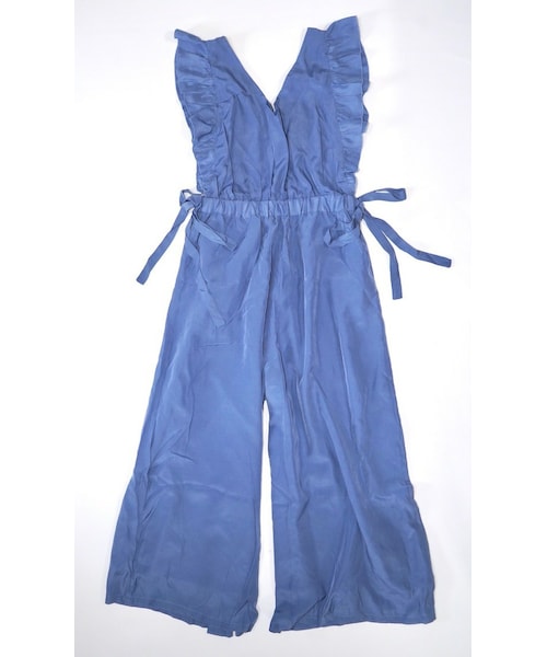 A.D.G(エーディージー)の「Frill Design Salopette Pants (blue)(サロペット/オーバーオール・レディース・ブルー・FREE)」の3枚目の写真