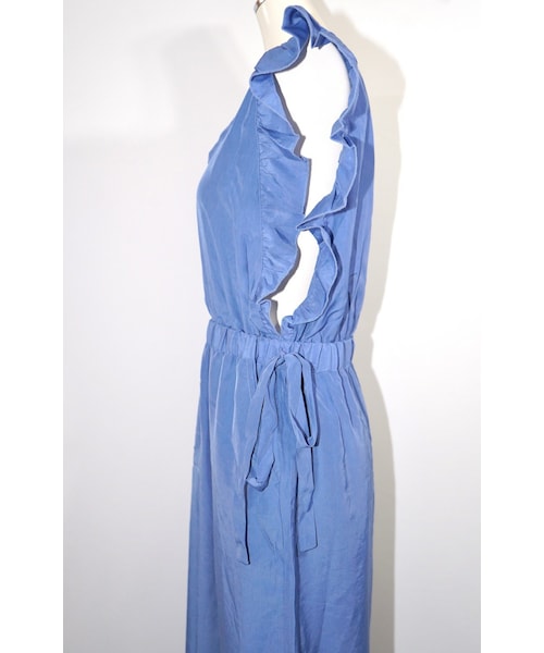 A.D.G(エーディージー)の「Frill Design Salopette Pants (blue)(サロペット/オーバーオール・レディース・ブルー・FREE)」の5枚目の写真