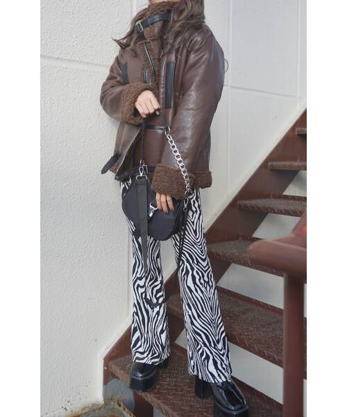 Leather Touch 2tone Accent B-3 Jacket (brown)