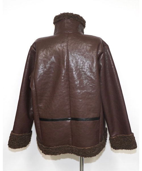 A.D.G(エーディージー)の「Leather Touch 2tone Accent B-3 Jacket (brown)(ライダースジャケット・レディース・ブラウン・FREE)」の10枚目の写真