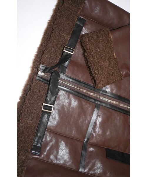 A.D.G(エーディージー)の「Leather Touch 2tone Accent B-3 Jacket (brown)(ライダースジャケット・レディース・ブラウン・FREE)」の11枚目の写真