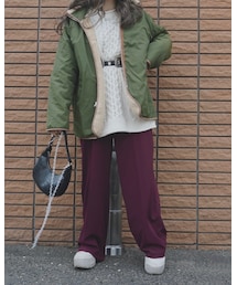 A.D.G | Reversible Boa Jacket Coat (khaki green)(ミリタリージャケット)